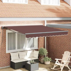 vidaXL Auvent Rétractable Marron 300x250 cm tissu