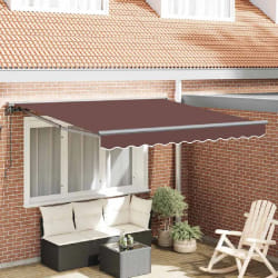 vidaXL Auvent Rétractable Marron 300x250 cm tissu