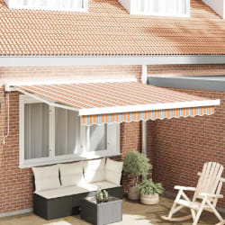 vidaXL Auvent Rétractable Multicolore 300 x 250 cm Tissu, Métal