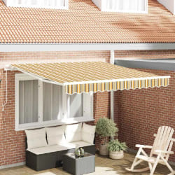 vidaXL Auvent Rayé Multicolore 3 x 2,5 m Polyester et métal