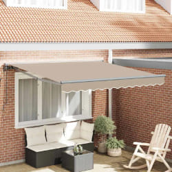 vidaXL Auvent Rétractable Beige 300x250 cm tissu