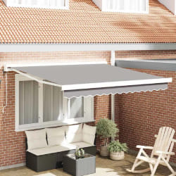 vidaXL Auvent Rétractable Gris clair 300 x 250 cm Tissu, Métal