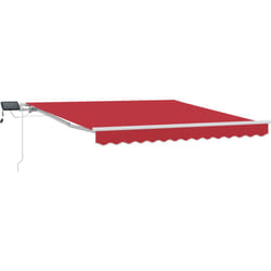 Store rétractable manuel avec LED Rouge 300x250 cm, Tissu de remplacement pour store 3x2.5 m Rouge vidaXL