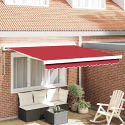 vidaXL Auvent Rétractable Rouge 300 x 250 cm Tissu, Métal