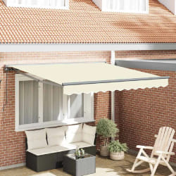 vidaXL Auvent Rétractable Crème 350x250 cm tissu