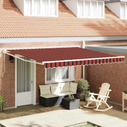 vidaXL Auvent Rayé orange et marron 3,5 x 2,5 m Polyester et métal