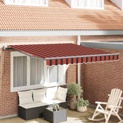 vidaXL Auvent Rétractable orange et marron 350 x 250 cm tissu