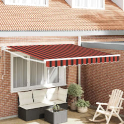 vidaXL Auvent Rayé orange et marron 3,5 x 2,5 m Polyester et métal