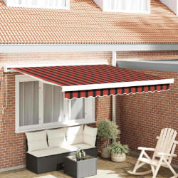 vidaXL Auvent Rétractable Orange et marron 350 x 250 cm Tissu et Métal