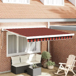 vidaXL Auvent Rétractable orange et marron 350 x 250 cm Tissu, Métal