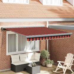 vidaXL Auvent Rétractable Orange et marron 350 x 250 cm Tissu et Métal