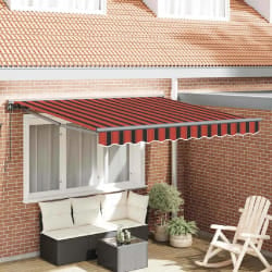 vidaXL Auvent Rétractable Orange et marron 350x250 cm tissu