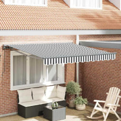 vidaXL Auvent Rétractable Anthracite et blanc 350x250 cm tissu
