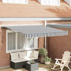 vidaXL Auvent Rétractable Anthracite et blanc 350x250 cm tissu