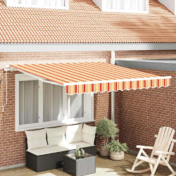 vidaXL Auvent Rayé jaune et orange 3,5 x 2,5 m Polyester et métal