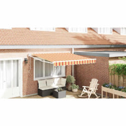 vidaXL Auvent Rayé jaune et orange 3,5 x 2,5 m Polyester et métal