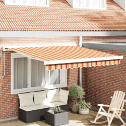 vidaXL Auvent Rétractable Jaune et Orange 350 x 250 cm Tissu et Métal