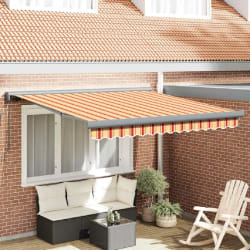 vidaXL Auvent rétractable Jaune et Orange 350 x 250 cm Tissu, Métal