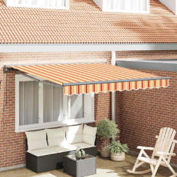 vidaXL Auvent Rétractable Jaune et Orange 350x250 cm tissu