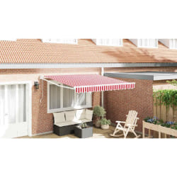 vidaXL Auvent Rétractable Rouge et blanc 350 x 250 cm tissu