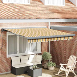vidaXL Auvent Rétractable Multicolore 350 x 250 cm Tissu, Métal