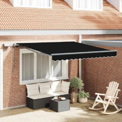 vidaXL Auvent Rétractable Noir 350 x 250 cm tissu