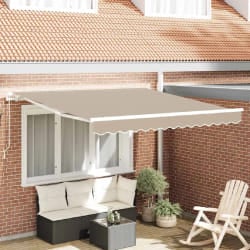 vidaXL Auvent Rétractable Beige 350 x 250 cm tissu