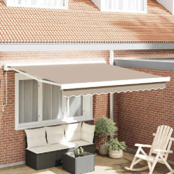 vidaXL Auvent Rétractable Beige 350 x 250 cm Tissu, Métal