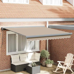 vidaXL Auvent Rétractable Beige 350 x 250 cm Tissu, Métal