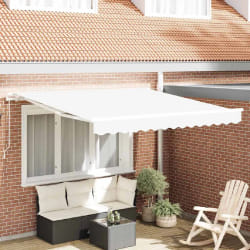 vidaXL Auvent Rétractable Blanc 350 x 250 cm tissu