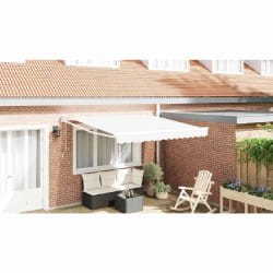 vidaXL Auvent Rétractable Blanc 350 x 250 cm tissu