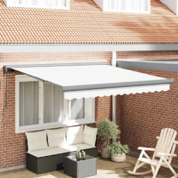 vidaXL Auvent Rétractable Blanc 350 x 250 cm Tissu, Métal