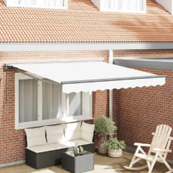vidaXL Auvent Rétractable Blanc 350x250 cm tissu