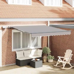 vidaXL Auvent Rétractable Gris clair 350 x 250 cm tissu