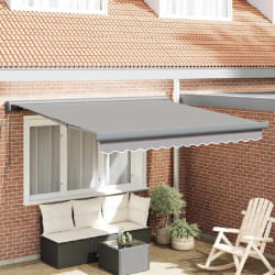 vidaXL Auvent Rétractable Gris clair 350 x 250 cm Tissu, Métal
