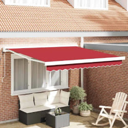 vidaXL Auvent Rétractable Rouge 350 x 250 cm Tissu, Métal