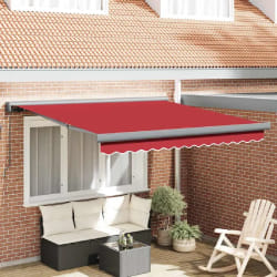 vidaXL Auvent Rétractable Rouge 350 x 250 cm Tissu, Métal
