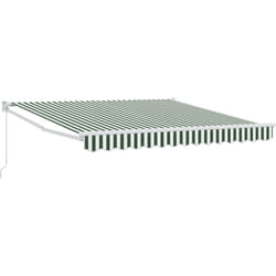 Vidaxl - Auvent Rétractable Manuel Vert et Blanc 350x250 cm, Tissu de rechange pour auvent cadre 3.5x2.5 m Vert et Blanc