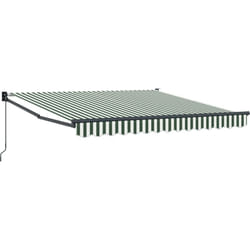 Store Rétractable Manuel Vert et Blanc 350x250 cm, Tissu de remplacement pour store pour cadre 3.5x2.5 m Vert et Blanc vidaXL