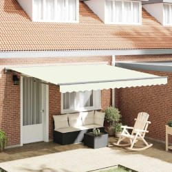 vidaXL Auvent Rétractable Crème 400x300 cm tissu