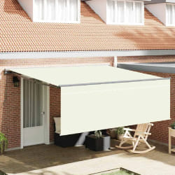 vidaXL Auvent Rétractable Crème 400 × 300 cm Polyester