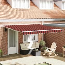 vidaXL Auvent Rétractable orange et marron 400 × 300 cm Polyester