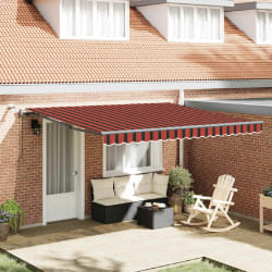 vidaXL Auvent Rétractable with orange et marron 400 × 300 cm tissu