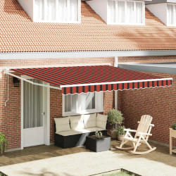 vidaXL Auvent Rétractable orange et marron 400 × 300 cm Polyester