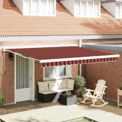 vidaXL Auvent Rétractable Orange et marron 400 × 300 cm Tissu et Métal