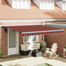 vidaXL Auvent Rétractable orange et marron 400 × 300 cm Tissu, Métal