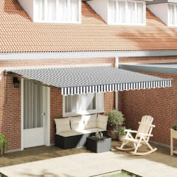 vidaXL Auvent Rétractable Anthracite et blanc 400x300 cm tissu