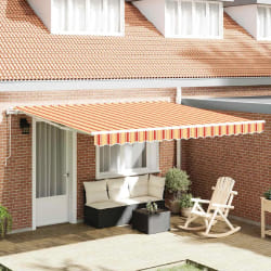 vidaXL Auvent Rétractable 400 × 300 cm jaune et orange