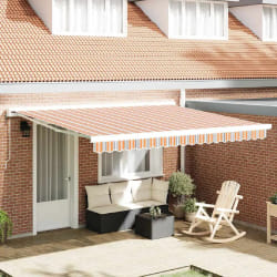 vidaXL Auvent Rétractable Multicolore 400 × 300 cm Tissu, Métal