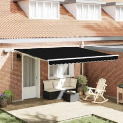 vidaXL Auvent Rétractable with 400 × 300 cm Noir